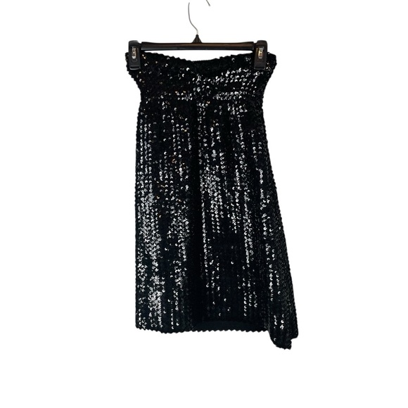 Corey Lynn Calter Black Sequin Strapless Mini Dress Size S - Picture 1 of 7